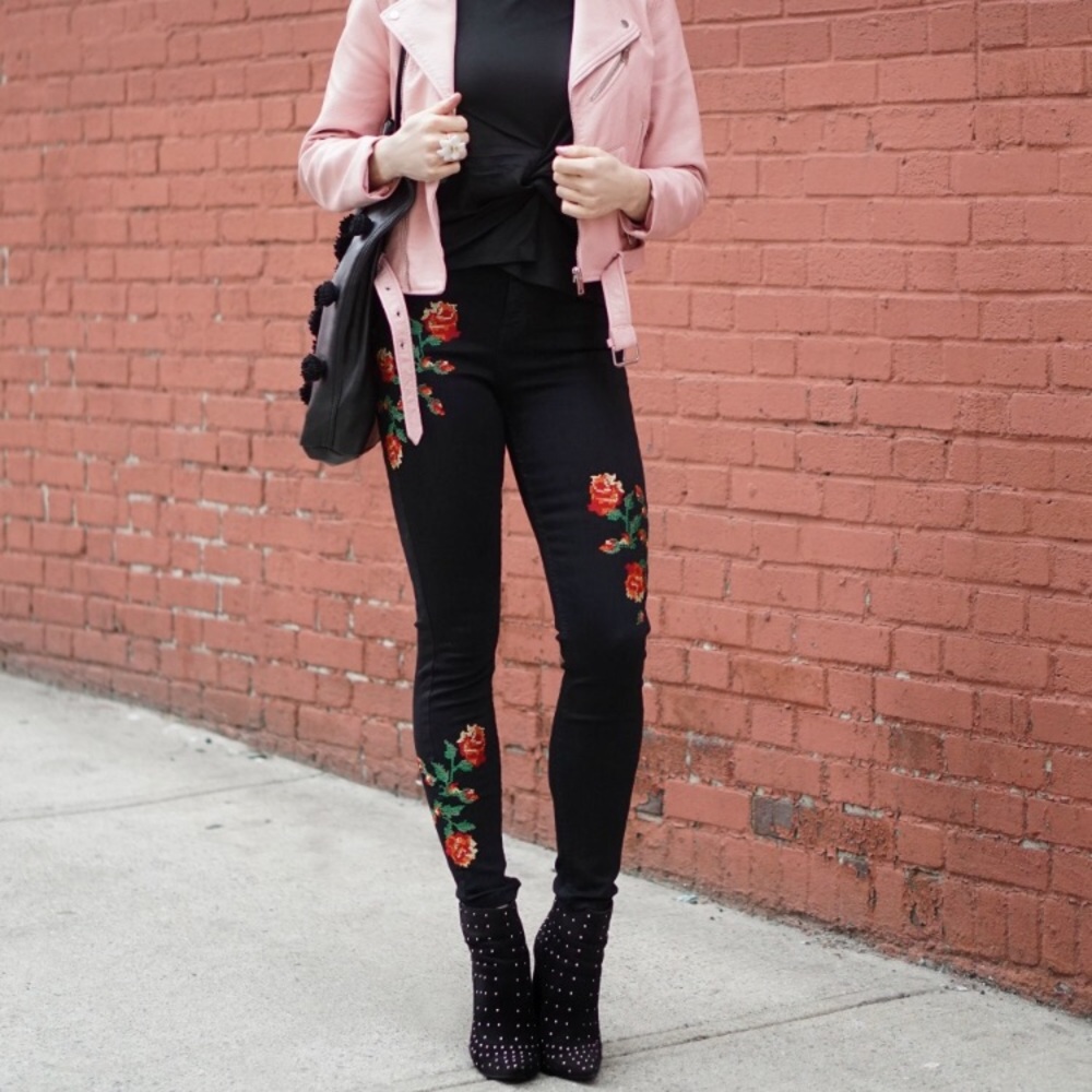 🌟SALE🌟TOPSHOP Jamie Embroidered Jeans - Picture 3 of 8